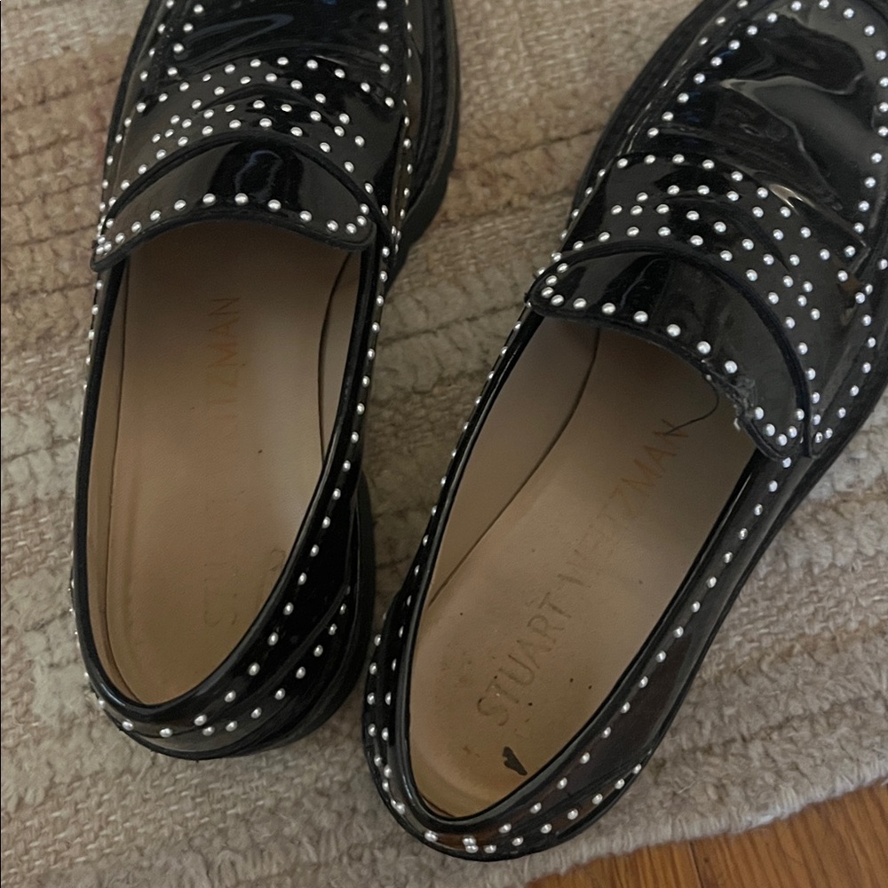 Stuart Weitzman Studded Pearl Loafers - Picture 2 of 4